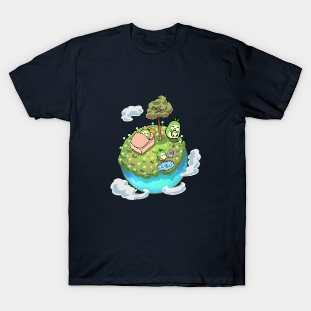 The happy planet of Kongs. T-Shirt by Mochipang